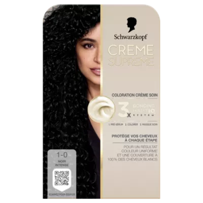 Coloration 1-0 Noir Intense Triple Soin Crème Supreme - SCHWARZKOPF
