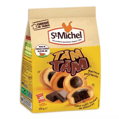 ST MICHEL - GATEAU AU CHOCOLAT ET CHOCOLAT BLANC TAMTAM Paquet de 220g
