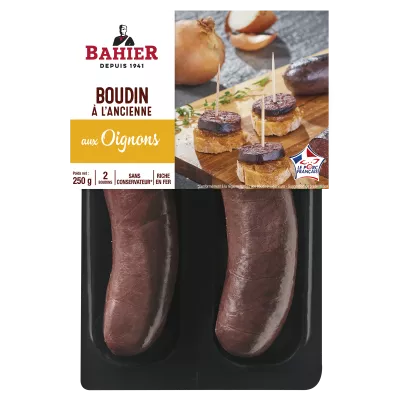 Ouderwetse Bloedworst met Uien, 2x125g - BAHIER