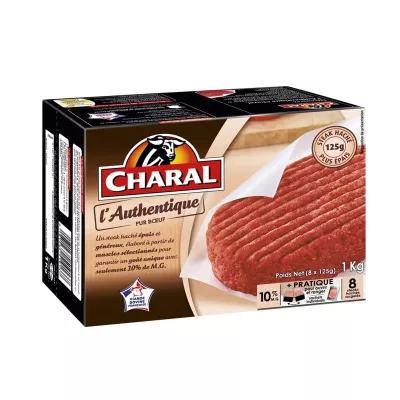 Authentic ground steaks 10% fat 8x125g - CHARAL