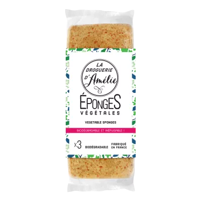 Esponjas vegetales biodegradables 3 piezas - LA DROGERIE D'AMELIE