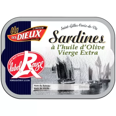 Sardines à l'huile d'olive Label Rouge 115g -  LES DIEUX