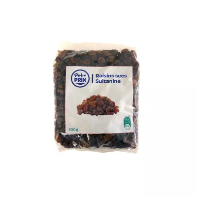 Raisins Secs Sultanine Petit Prix 500g