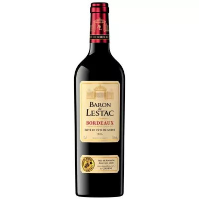 Vin rouge Bordeaux BARON DE LESTAC la bouteille de 75cL
