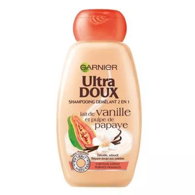 Champú desenredante 2 en 1 leche vainilla/papaya 250ml - GARNIER