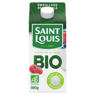 Sucre Poudre Bio Blanc 500g - SAINT LOUIS