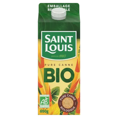 عبوة سكر قصب عضوي نقي 650 جرام - SAINT LOUIS