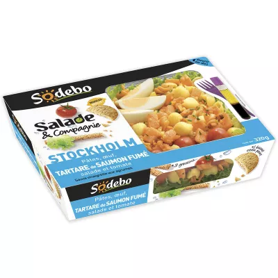 Stockholm Salad Pasta Tartare Salmon Egg raw vegetables 320g - SODEBO