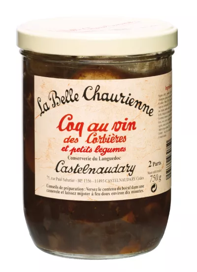Corbières Coq Au Vin And Small Vegetables 750g - LA BELLE CHAURIENNE