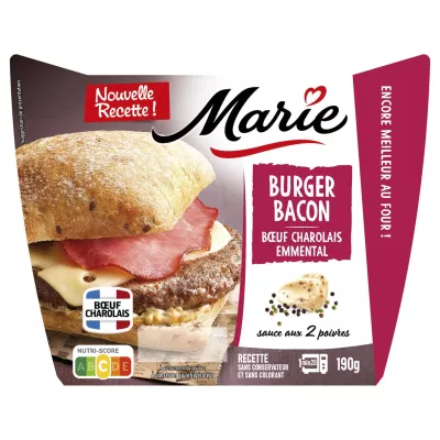 Charolais Emmental Beef Bacon Burger 190g - Marie