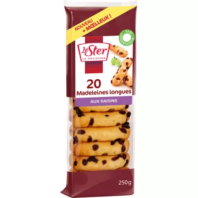 Madeleines longues aux raisins x20 250g - LE STER