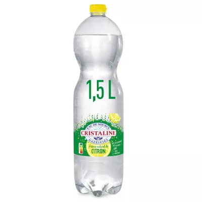 Lemon Flavored Sparkling Spring Water 1.5L - CRISTALINE