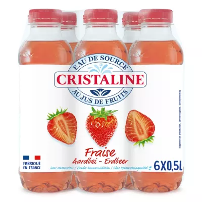 Source water with flavored fruit juice strawberry 6x50cl - Cristaline