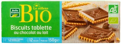 Petit Beurre Organic Milk Chocolate Bar 150g - BELLE FRANCE