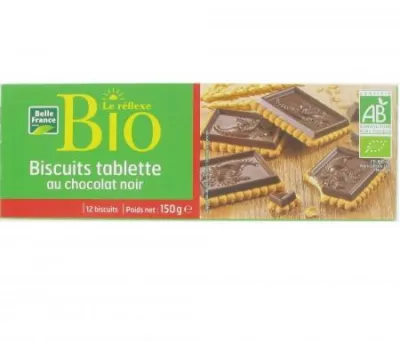 Le Réflexe Bio-Kekse aus dunkler Schokolade, 150 g - BELLE FRANCE