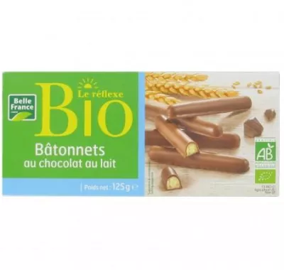 Le Réflex knusprige Bio-Milchschokolade-Sticks, 125 g - BELLE FRANCE