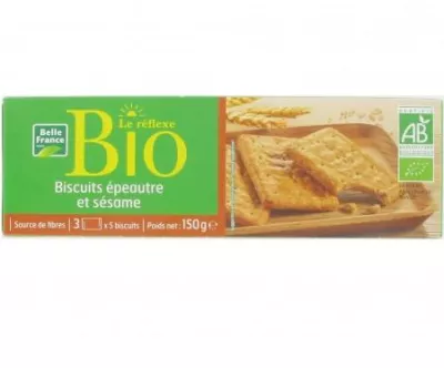 Spelled and Sesame Biscuit Le Réflex Organic 150g - BELLE FRANCE