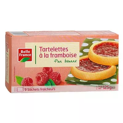 Raspberry tart Pb x 9 125g - BELLE FRANCE