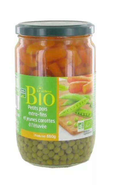 Petits Pois Extra Fins Et Jeunes Carottes à L'étuvée 660g - BELLE FRANCE