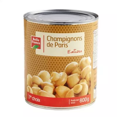 Champignons De Paris Entiers 800g - BELLE FRANCE