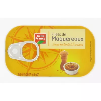Mackerel Net con una vecchia salsa di senape in forma 2x118 g scatola - BELLE FRANCE