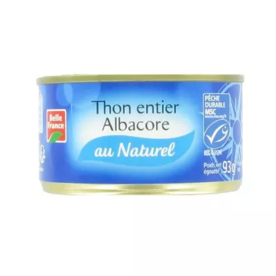 Thon Albacore Au Naturel 93g - BELLE FRANCE