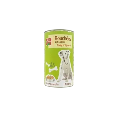 Bouchée En Sauce Pour Chien Saveux Bœuf Et Légumes 1200g - BELLE FRANCE