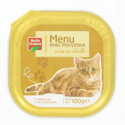Menu Pour Chat Riche En Volaille 100g - BELLE FRANCE