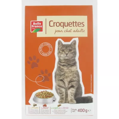 Croquettes Pur Chat Au Poulet 400g - BELLE FRANCE