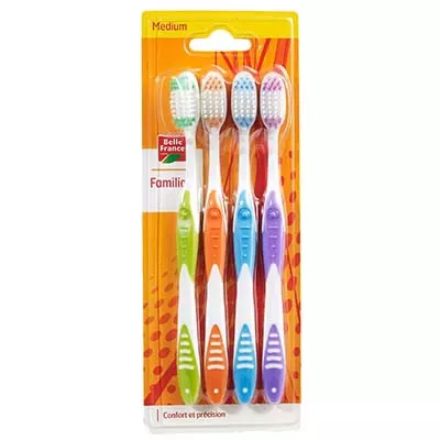 Escova de Dentes Média X4 - BELLE FRANCE