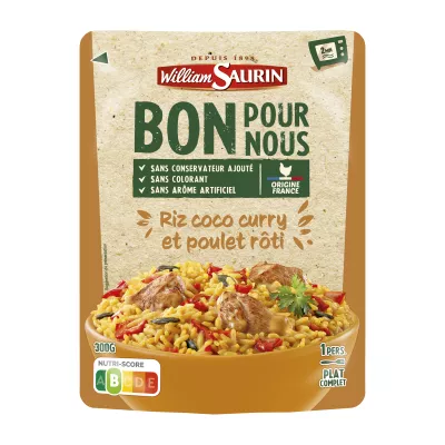Fertiggericht, Kokosnuss-Reis-Curry-gebratenes Hähnchen, gut für uns, 300 g - William Saurin