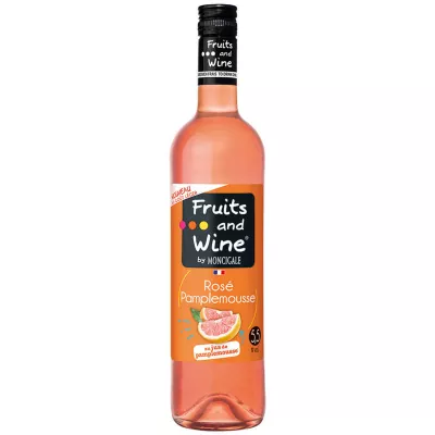 Bebida de Vino Rosado con Zumo de Pomelo, 5,5°, 75 cl - FRUITS AND WINE