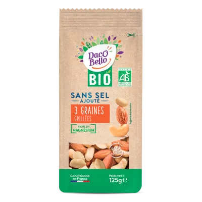 Bolsa de 3 Semillas Tostadas Sin Sal Añadida, 125g - DACO BELLO