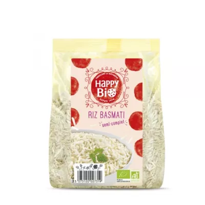 Riz Basmati Semi-Complet 500g - HAPPY BIO