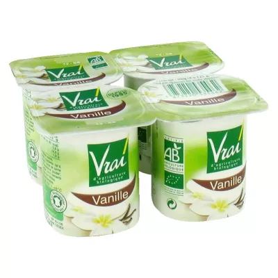 زبادي فانيليا بيفيدوس عضوي 4x125 - VRAI