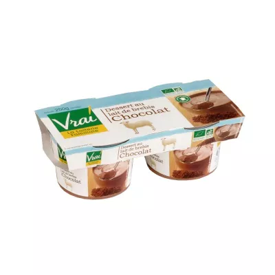 Dessert au lait de brebis & chocolat Bio 2x125g - VRAI