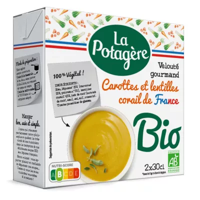 Cà rốt Gourmet hữu cơ và đậu lăng san hô Velouté - LA POTAGERE