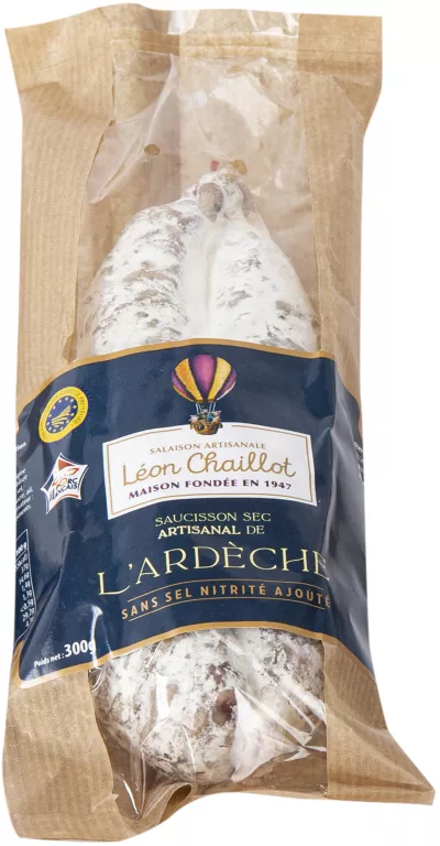 Saucisson Sec Artisanal de l'Ardèche 300g - LEON CHAILLOT