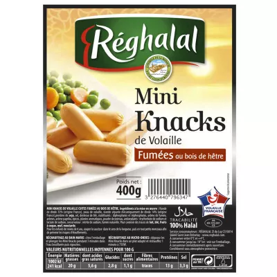 Mini Knacks de Volaille Fumée, 400g - RÉGHALAL