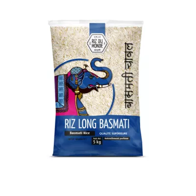 Riz Long Basmati éléphant 5kg - RIZ DU MONDE