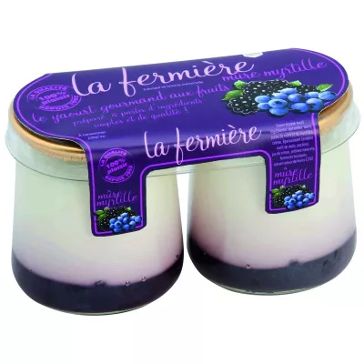 Mure/blueberry gourmet yogurt 2x160g - La Fermiere