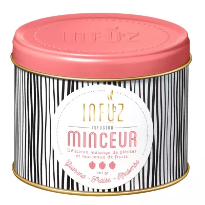 Infusion Minceur guarana, fraise, rhubarbe 100g - INFUZ