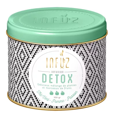 Infusion detox thé vert, pomme, passion 100g - INFUZ