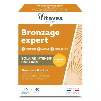 Voedingssupplement Bruinen en uniforme, intensieve zonneteint - Vitavea