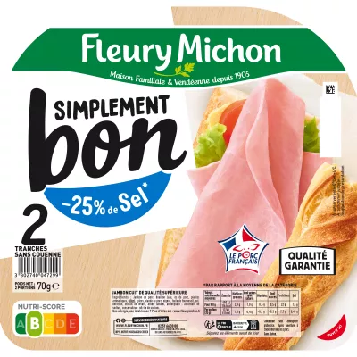 ホワイトハム - 25% 単に良い塩、2 スライス - FLEURY MICHON