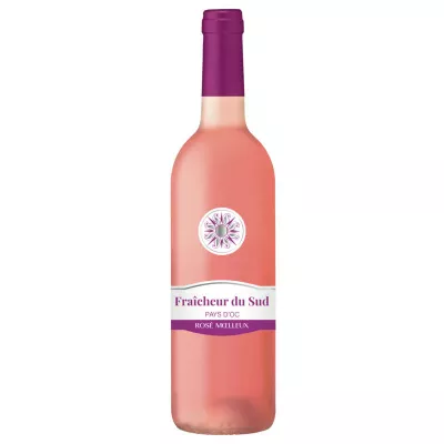 Vin Rosé Moelleux Pays d'Oc, 12°, 75cl - FRAICHEUR DU SUD