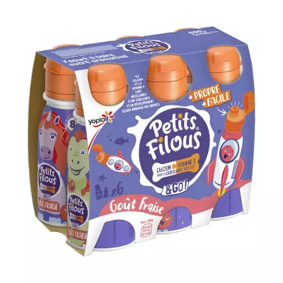 Trinkjoghurt für Kinder Petit-suisse Petits Filous mit Erdbeergeschmack 6x100g - Yoplait