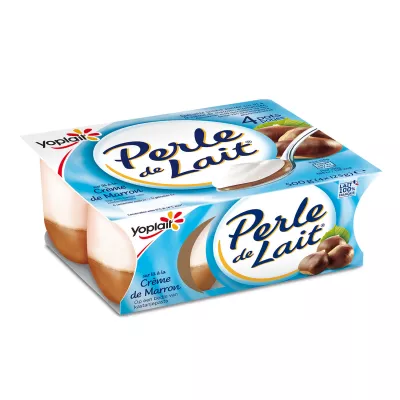 Gearomatiseerde yoghurt op een bedje van kastanjeroom-parelmelk 4x125g - Yoplait