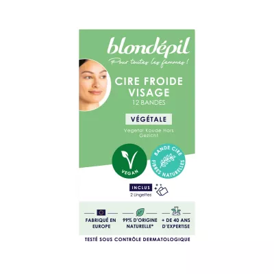 12 Bandes Cire Face Veg Bldp