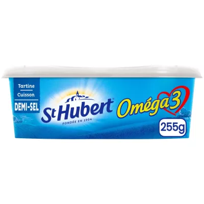 Halfgezouten Omega 3-margarine voor toast en koken 255g - St Hubert Omega 3